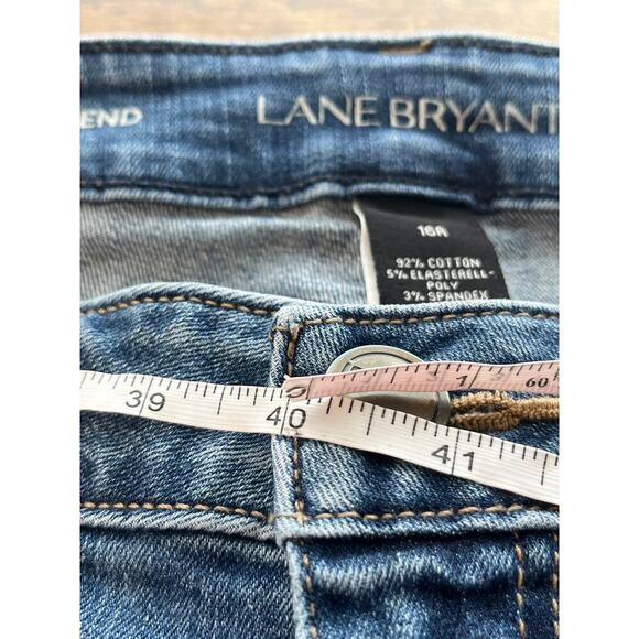 Lane Bryant Womens 16R Blue Boyfriend Jeans Light Distressed Casual - Picture 4 of 6
